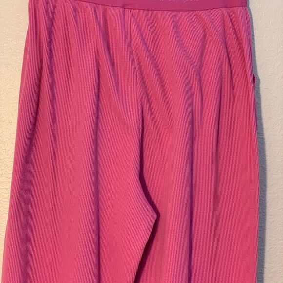 Victoria’s Secret Pink Sleepwear Pants Women’s Waffle Knit Medium Pink Pockets. - Picture 6 of 14